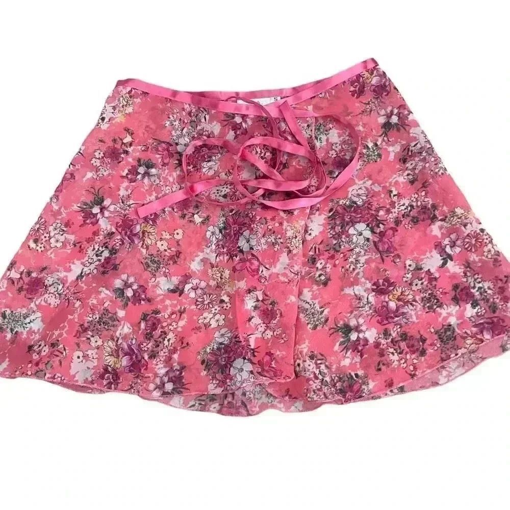 Trienawear Women’s Girls Pink Waltz of the Flowers Wrap Skirt SZ S # 1114